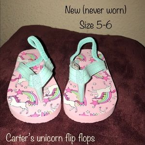 Carters unicorn flip flops